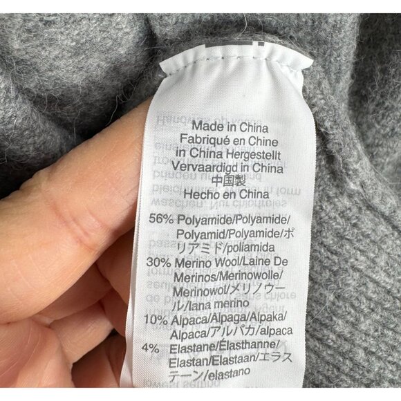 Madewell Ryder Cardigan Sweater light grey preppy‎ lagen look Wool sz M - Picture 6 of 6